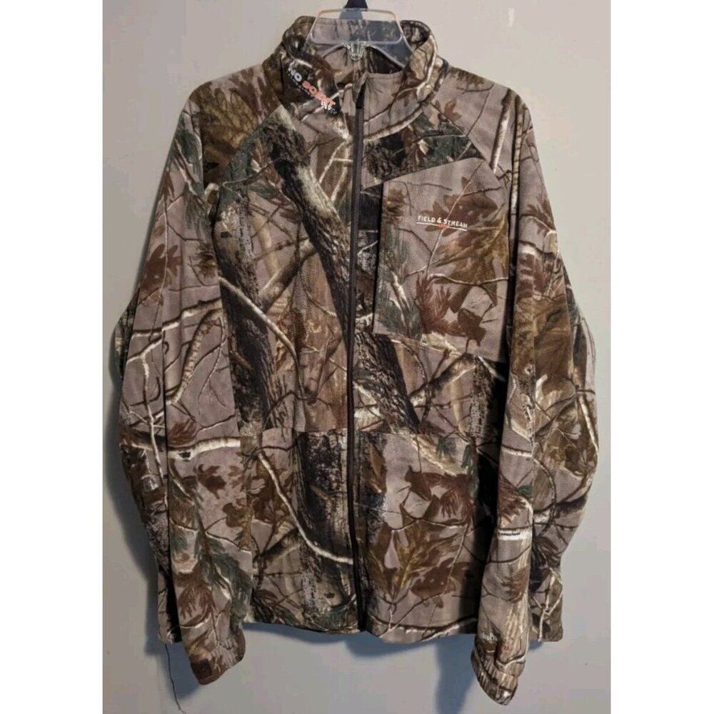 * Field & Stream No Scent Silver Real Tree Camo Full Zip Hunting Jacket Size XL
